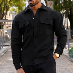 Men's Casual Velvet Lapel Single-breasted Solid Color Slim Jacket