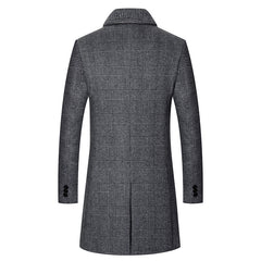 2023 New Men's Thickened Lapel Business Casual Woolen Coat