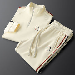 New Fashion Striped Casual Sports Sweater Suit