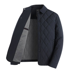 Men's New Winter Mulberry Silk Lapel Business Cotton Coat