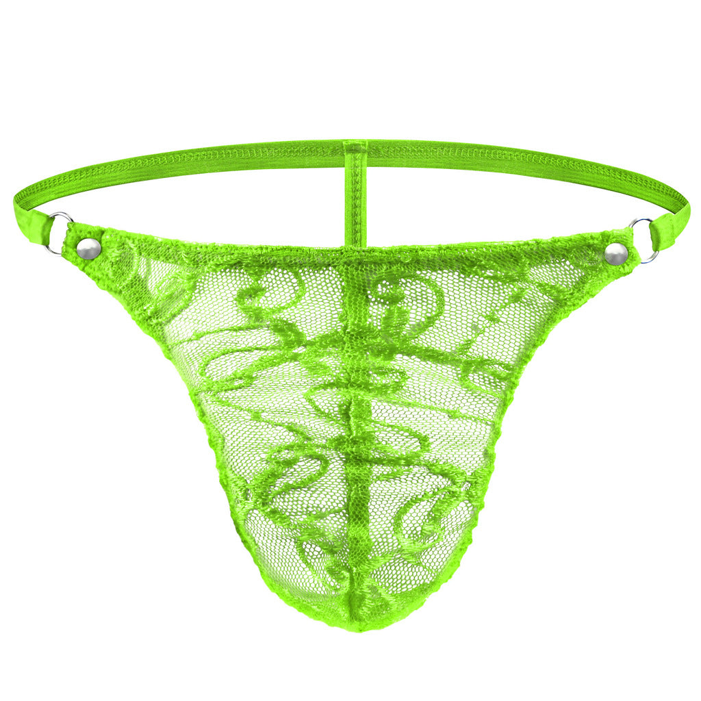 Tzy095T transparent mesh dark pattern low waist sexy thong