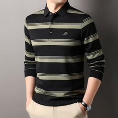 Men's Business Casual Striped POLO Shirt