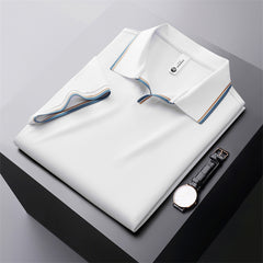 Men's New Color Block Business Casual Polo Shirt