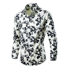 Men's Long Sleeve Fashionable Floral Shirt