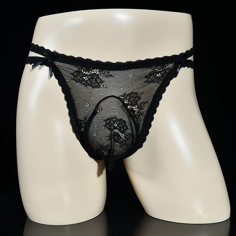 Men's Low Rise Sexy Lace Breathable Thong