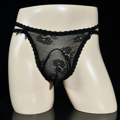 Men's Low Rise Sexy Lace Breathable Thong