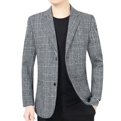 Men's New No-Iron Plaid Blazer