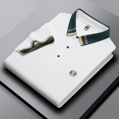 Men's Summer Embroidered Cotton Casual Loose Polo Shirt