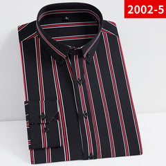 Men's Slim Striped Business Casual Long-sleeved Shirt