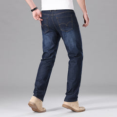 Men's Loose Mulberry Silk Soft High-end Business Stretch Straight Jeans