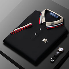 Men's Embroidery Business Casual Short-sleeved Polo Shirt