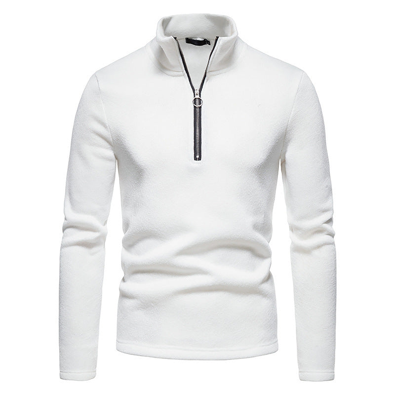 Men's Turtleneck Zipper Knitted Bottoming Shirt