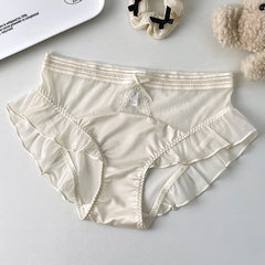 Sexy Lace Transparent Mesh Ruffle Panties