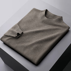 Men's 100% Pure Wool Business Casual High-end Warm Half Turtleneck Sweater