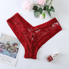 Sexy Lace Cross Hollow Breathable Briefs