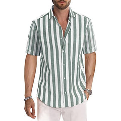 2024 Men's Fashion Striped Lapel Resort Shirts