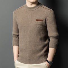 Casual warm loose fit jacquard crew neck sweater