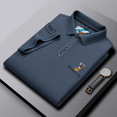 Men's Short-sleeved Business Casual Loose Fashion Embroidered Polo Shirt