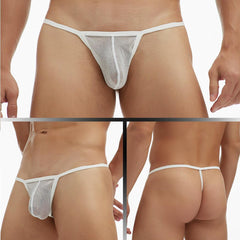 Men's See-through Mesh Pouch Low-rise Thong