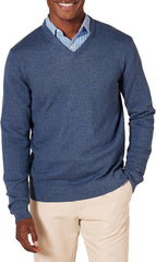 Men's Solid Color V-neck Sweater
