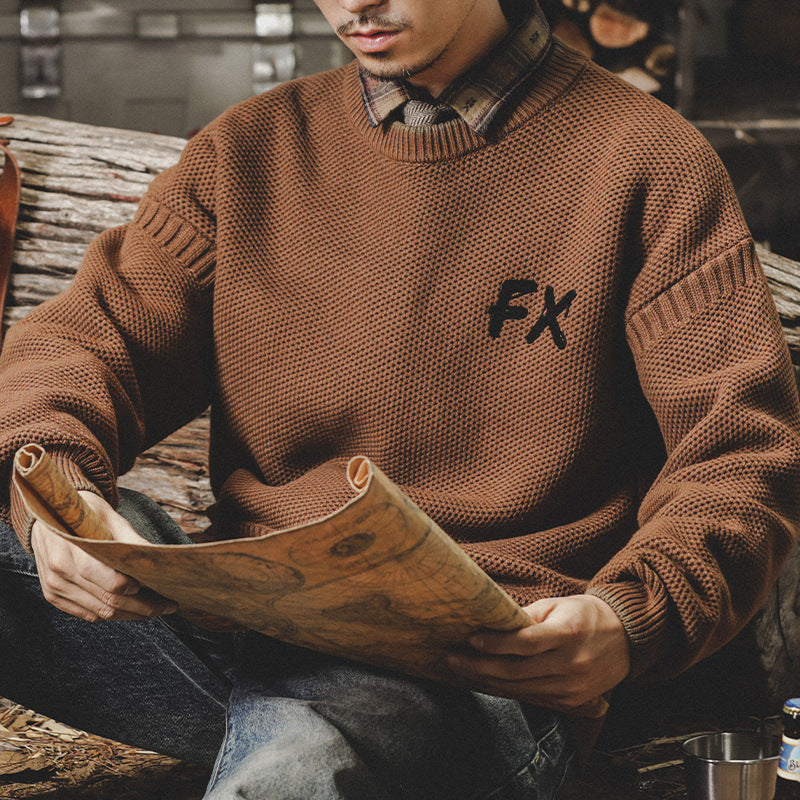 Retro fashion brand loose large size sweater