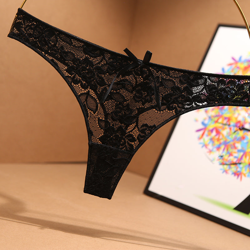 Lace Sexy Mesh Seamless Low-waist Transparent Thong