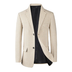 Men's Casual Plaid Slim Blazer