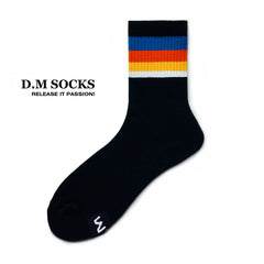 Rainbow Striped Sweat-wicking Sports Socks