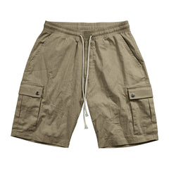 Men's New Cotton and Linen Casual Drawstring Shorts