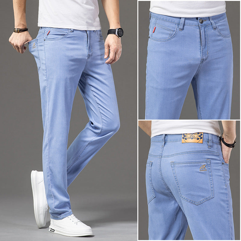Men's High-end Ultra-thin Ice Silk Stretch Casual Jeans