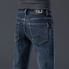 New Men's Stretch Slim Straight Business Casual Jeans