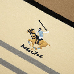 Men's Striped Cotton Lapel Business Casual Embroidered Long Sleeve POLO Shirt