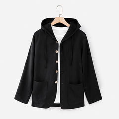 2024 New Casual Linen Loose Breathable Hooded Shirt