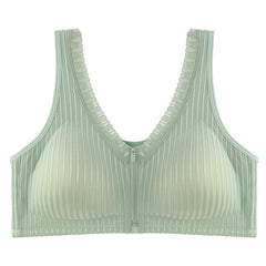 New style front zipper wireless plus size bra