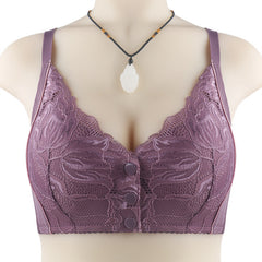 New Lace Front Button No Wire Plus Size Bra
