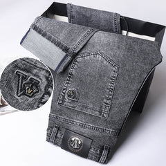 Stretch high waist straight jeans