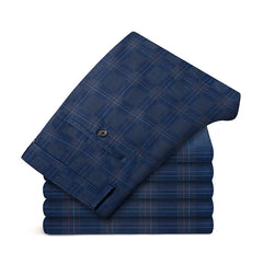 Men's Business Printed Plaid Slim Fit Stretch Casual Pants