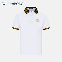 Daily business all-match solid color lapel polo shirt