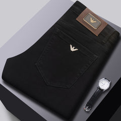 Autumn and winter thick stretch casual jeans