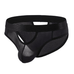 Men's Low-rise Sexy Striped Breathable Mesh Super Stretch and Super Soft Briefs