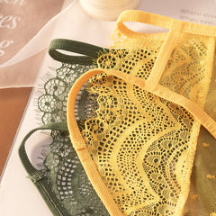 Sexy Satin Lace Mesh Briefs