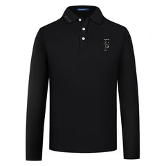 Men's Business High Quality Casual Embroidered Long Sleeve Polo Shirt