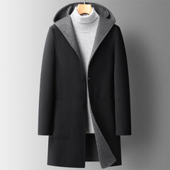 Men's Hooded Reversible Wool Coat