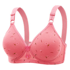 Thin wire-free push-up breathable bra