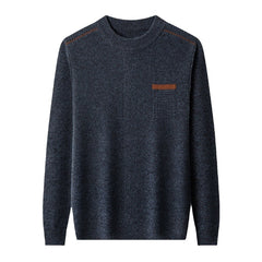 Casual warm loose fit jacquard crew neck sweater