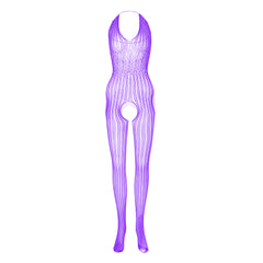 Men's one-piece fishnet stockings jacquard suspenders hollow