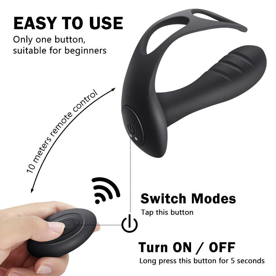 Male Prostate Penis Ring Vibrator Wireless Remote Control Anal Plug