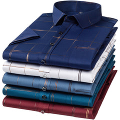 Men's Bronzing Elastic Wrinkle-free Casual Business Shirt