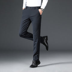 Men's High Elastic Straight Business Casual Trousers