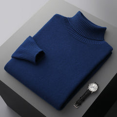 Men's 100% Wool Casual Thick Warm High Collar Sweater
